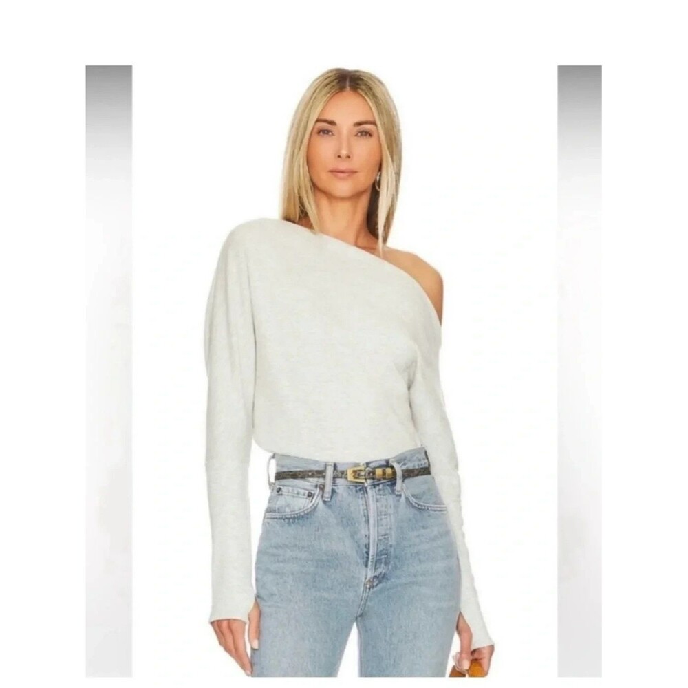 Free People We The Free Fuji Thermal Top Heather Gray Small NWT